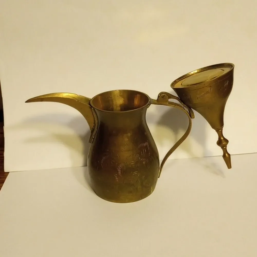 Vintage Brass Dallah Bedouin Coffee Pot